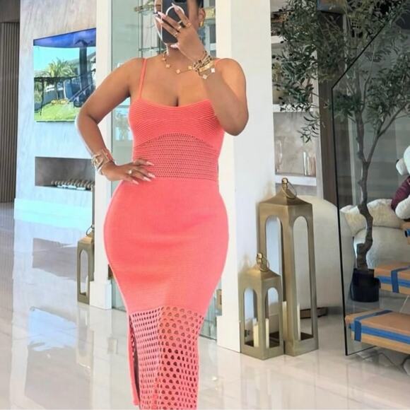 Beach Bunny Summer Haus Coral Sunset Breeze Dress SZ M & L $99 - Picture 3 of 8